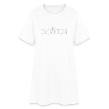 Moin - Frauen T-Shirt-Kleid - Weiß - Vorne