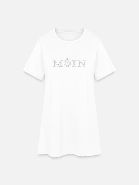 Moin - Frauen T-Shirt-Kleid - Weiß