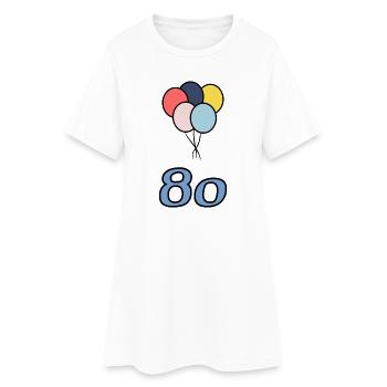 80. 80 ANS. 80e ANNIVERSAIRE. ANNIVERSAIRE 80 ANS. - Robe T-shirt Femme - blanc - Devant
