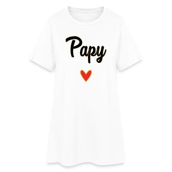PAPY. PAPA. FÊTE DES PÈRES. BONNE FÊTE PAPA - Robe T-shirt Femme - blanc - Devant