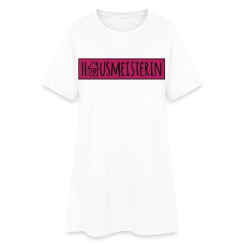 Hausmeisterin - Frauen T-Shirt-Kleid - Weiß - Vorne