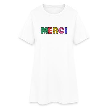 VIELEN DANK. GELIEBTE - Frauen T-Shirt-Kleid - Weiß - Vorne