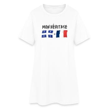 mon héritage france et québec - Robe T-shirt Femme - blanc - Devant