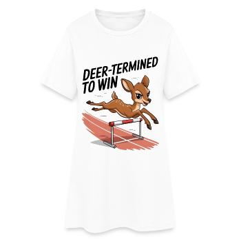 Deer-Termined To Win - Women’s T-Shirt Dress - white - Front