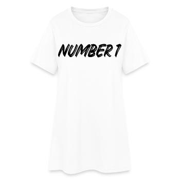 Numéro 1 - un - premier - premier - 1 - numéro 1 - Robe T-shirt Femme - blanc - Devant