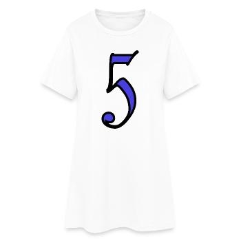 5. 5 ANS. 5e ANNIVERSAIRE. ANNIVERSAIRE 5 ANS - Robe T-shirt Femme - blanc - Devant