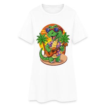 Drôle Serpent Plage Plage Lunettes Hawaïenne - Robe T-shirt Femme - blanc - Devant