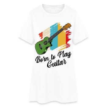 Gitarre - Frauen T-Shirt-Kleid - Weiß - Vorne