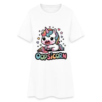 Oopsicorn - Women’s T-Shirt Dress - white - Front