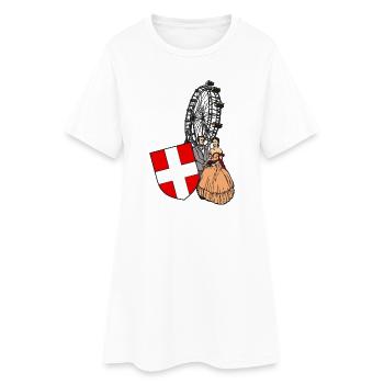 Vienna Panorama Wappen Shirt Geschenk - Frauen T-Shirt-Kleid - Weiß - Vorne