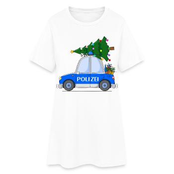 Noël en voiture de police - Robe T-shirt Femme - blanc - Devant