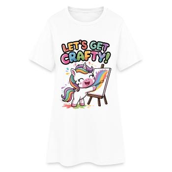 Lass uns kreativ werden! - Frauen T-Shirt-Kleid - Weiß - Vorne