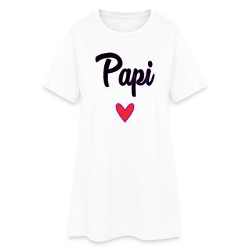 PAPI. PAPA. FÊTE DES PÈRES. BONNE FÊTE PAPA - Robe T-shirt Femme - blanc - Devant