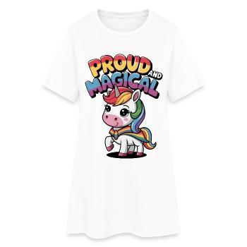Stolz und magisch - Frauen T-Shirt-Kleid - Weiß - Vorne