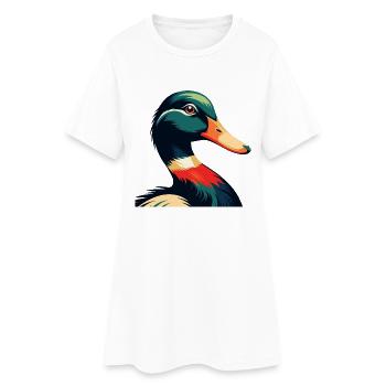 Duck Cartoon Character Colorful Pet Animal - Women’s T-Shirt Dress - white - Front