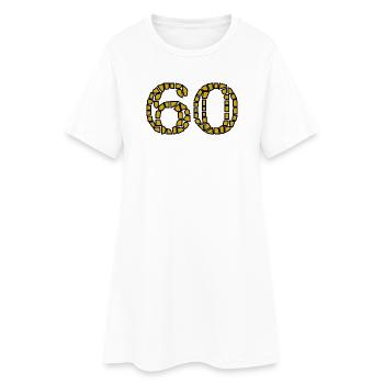 60. 60 ANS. 60e ANNIVERSAIRE. ANNIVERSAIRE 60 ANS. - Robe T-shirt Femme - blanc - Devant