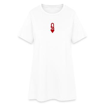 Carte à jouer au poker - Queen of Hearts - Robe T-shirt Femme - blanc - Devant