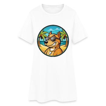 Cordoba Kampfhund Rasse Cartoon Sonnenbrille Strand - Frauen T-Shirt-Kleid - Weiß - Vorne