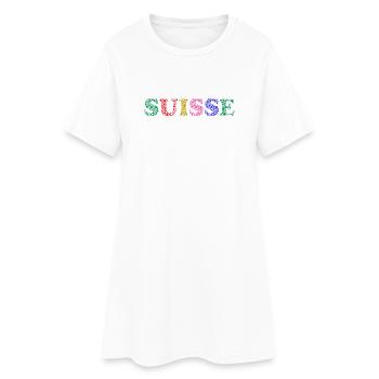 SCHWEIZ. LAND - Frauen T-Shirt-Kleid - Weiß - Vorne