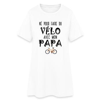 Né pour faire du vélo avec mon papa – Body Bébé - Robe T-shirt Femme - blanc - Devant