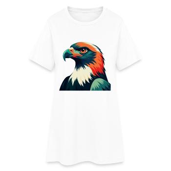 Falke Cartoon Figur Buntes Haustier Tier - Frauen T-Shirt-Kleid - Weiß - Vorne