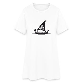 Voile de navire viking Triskel - Robe T-shirt Femme - blanc - Devant