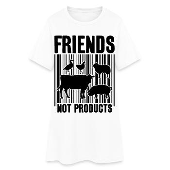 VEGAN FRIENDS NOT FOOD CODE-BARRES - Robe T-shirt Femme - blanc - Devant