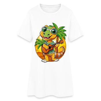 Drôle Serpent Plage Plage Lunettes Hawaïenne - Robe T-shirt Femme - blanc - Devant