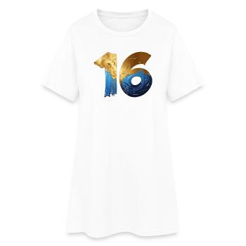 NO. 16 NUMBER 16 COOL 16TH BIRTHDAY - Women’s T-Shirt Dress - white - Front