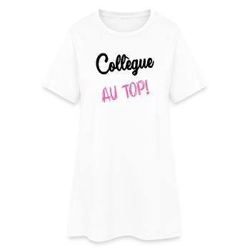 COLLEGUE. HUMOUR. RETRAITE. RETRAITE. RETRAITEE - Robe T-shirt Femme - blanc - Devant