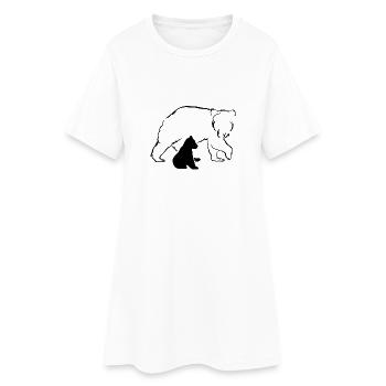 Ours ours ours brun mère bébé nature forêt amour - Robe T-shirt Femme - blanc - Devant