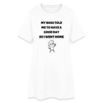 Feierabend - Frauen T-Shirt-Kleid - Weiß - Vorne