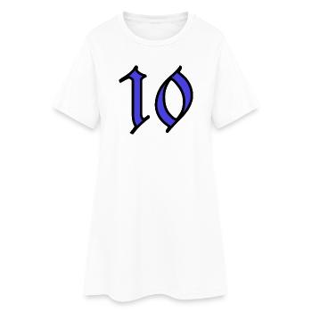 10. 10 ANS. 10e ANNIVERSAIRE. ANNIVERSAIRE 10 ANS. - Robe T-shirt Femme - blanc - Devant