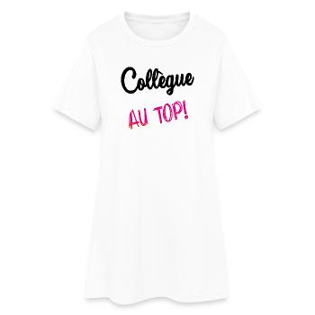COLLEGUE. HUMOUR. RETRAITE. RETRAITE. RETRAITEE - Robe T-shirt Femme - blanc - Devant