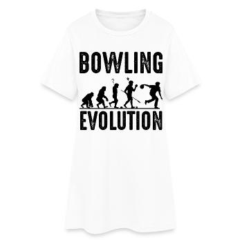 Bowling - Frauen T-Shirt-Kleid - Weiß - Vorne