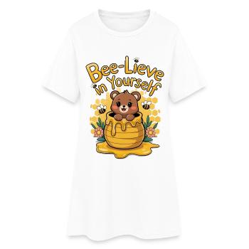 Croyez en vous-même - Robe T-shirt Femme - blanc - Devant
