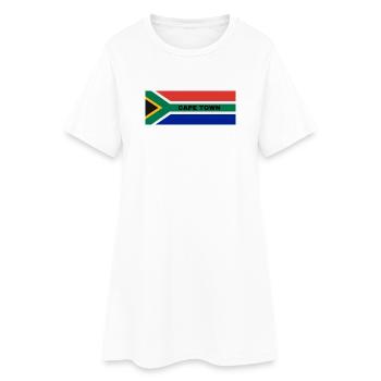 Cape Town City in South African Flag - Women’s T-Shirt Dress - white - Front