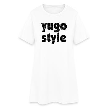 style yugo - style unifié des Balkans - Robe T-shirt Femme - blanc - Devant