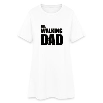 Der wandelnde Papa (schwarz) Kontur Gold - Frauen T-Shirt-Kleid - Weiß - Vorne
