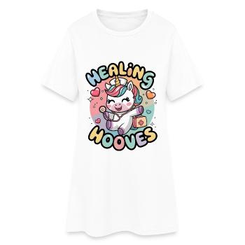 Heilende Hufe - Frauen T-Shirt-Kleid - Weiß - Vorne