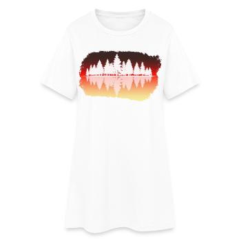 Wald - Forest - Frauen T-Shirt-Kleid - Weiß - Vorne