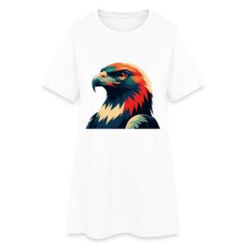 Falke Cartoon Figur Buntes Haustier Tier - Frauen T-Shirt-Kleid - Weiß - Vorne