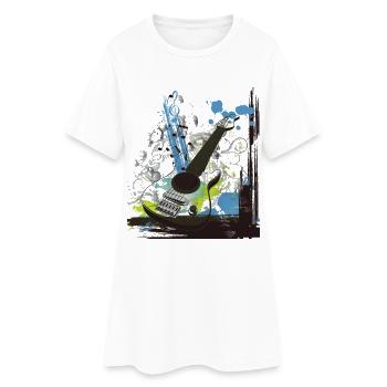 Musik - Frauen T-Shirt-Kleid - Weiß - Vorne