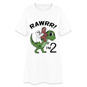 Je suis 2 anniversaire de dinosaures - Robe T-shirt Femme - blanc - Devant