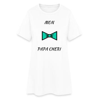 BONNE FÊTE PAPA. PAPA. FÊTE DES PÈRES. PÈRE - Robe T-shirt Femme - blanc - Devant