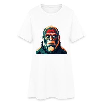 Big Foot Cartoon Figur Buntes Haustier Tier - Frauen T-Shirt-Kleid - Weiß - Vorne
