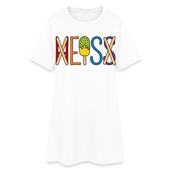 Eis - heiß - H EIS S - Frauen T-Shirt-Kleid - Weiß - Vorne