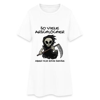Sensenmann - Frauen T-Shirt-Kleid - Weiß - Vorne