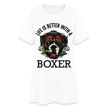 boxer - Women’s T-Shirt Dress - white - Front
