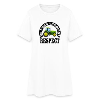 Landwirte verdienen Respekt - Frauen T-Shirt-Kleid - Weiß - Vorne